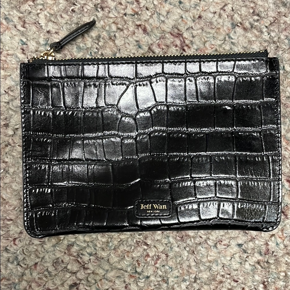 Jeff Wan leather Crocodile Embossed  Clutch